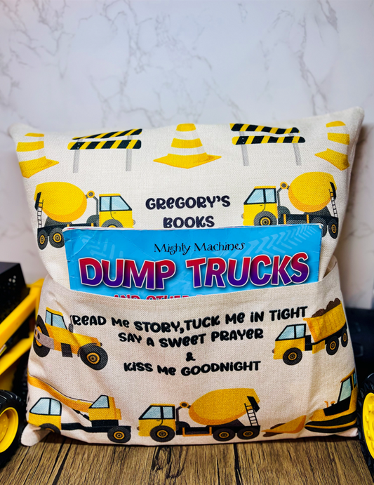Construction Trucks Pocket Pillow Case