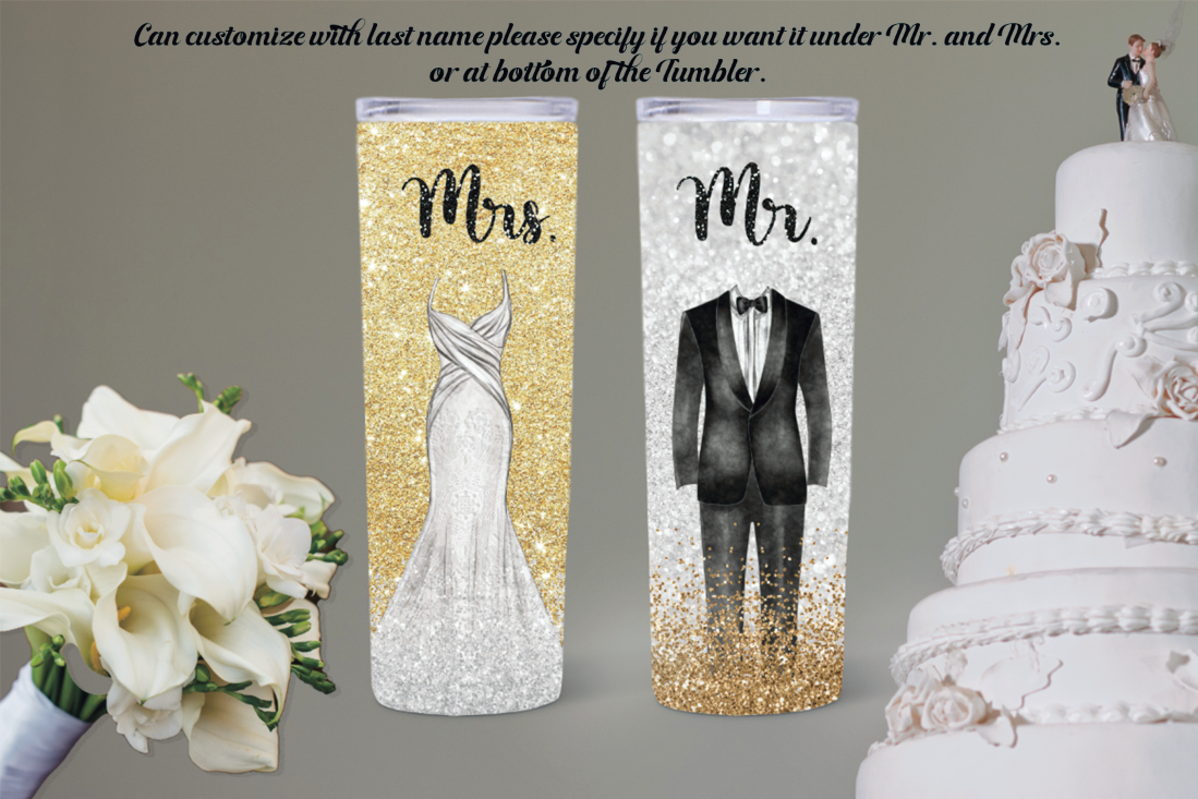 Mr. and Mrs. Wedding 20oz. Tumblers 24.99-$44.99