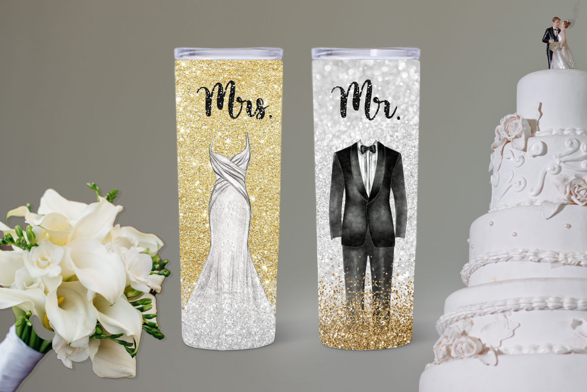 Mr. and Mrs. Wedding 20oz. Tumblers 24.99-$44.99